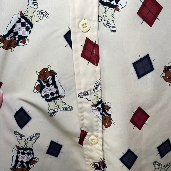 Vintage Y2K Phat Farm Men's Bull Print Long Sleeve Button Shirt Size X-Large - Picture 3 of 8